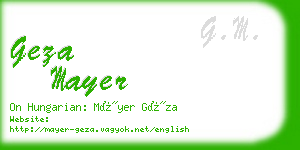 geza mayer business card